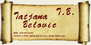 Tatjana Belović vizit kartica